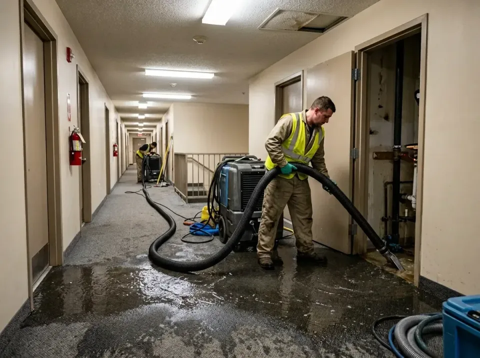 multi-unit-apartment-hallway-f-005 — frequently asked questions, Emergency Burst Pipe Water Extraction & Removal in Four Bri…